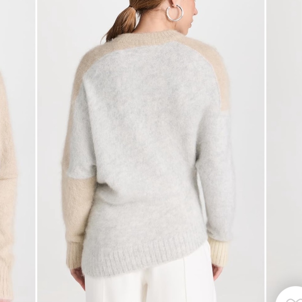 PROENZA SCHOULER NWT Patti Brushed Mohair Silk Slouch Sweater Asymmetrical M - Picture 2 of 11